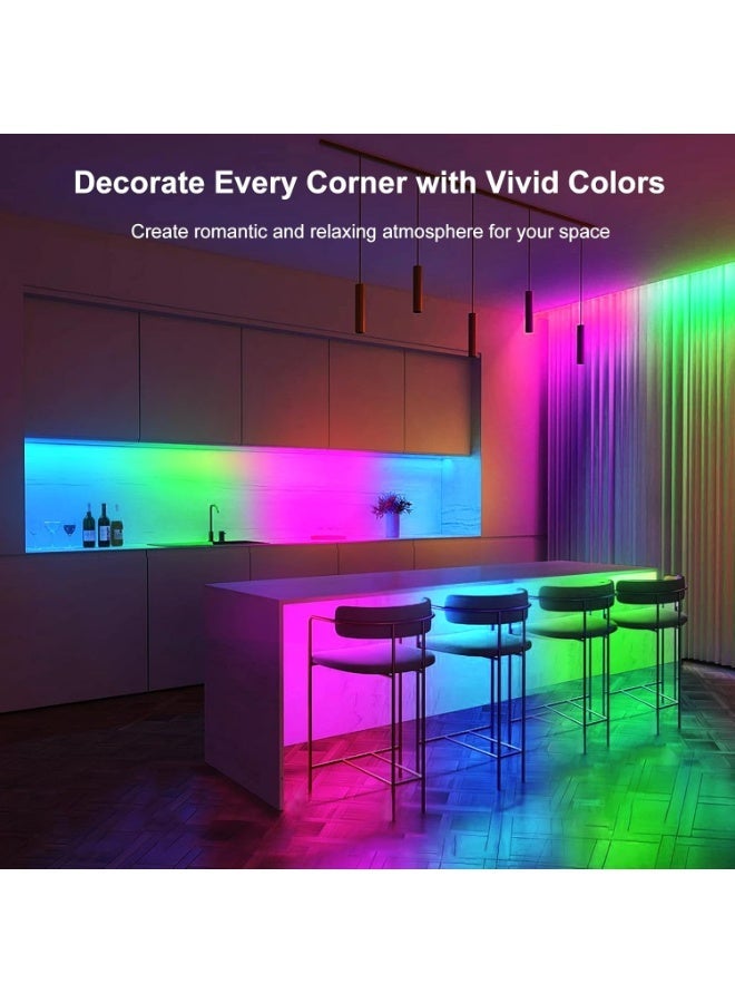 كونشاو شرائط إضاءة RGB 9.8 قدم 90 LED تعمل بالبطارية مع ريموت كنترول 8 أوضاع قابلة للتعتيم مؤقت ذاتية اللاصق قابلة للقطع مقاومة للماء لتزيين التلفاز وشاشة الكمبيوتر من kunshao - Image 3